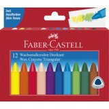 FABER-CASTELL Craie à la cire, triangulaire, étui de 12