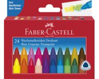 FABER-CASTELL Craie à la cire triangulaire, étui de 24