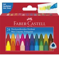 FABER-CASTELL Craie à la cire triangulaire, étui de 24