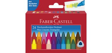 FABER-CASTELL Craie à la cire triangulaire, étui de 24