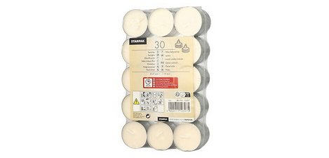 Tealight candles, diameter: 37 mm, white