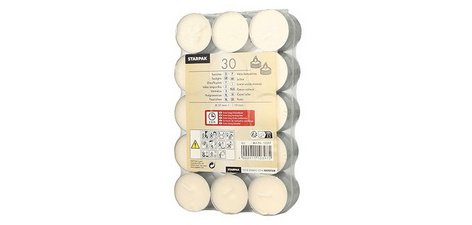 Bougies chauffe-plat, diamètre: 37 mm, blanc