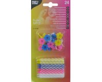 Birthday candles, made of wax, white stripes