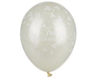 Ballon de baudruche 'Just Married', ivoire métallisé