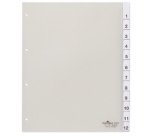 Intercalaires plastique, A4, 12 touches, transparent