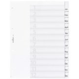 Intercalaires en plastique, A4, 12 touches, trans.