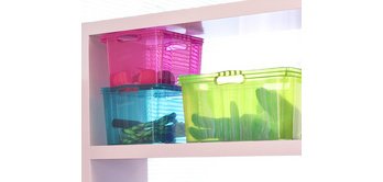 Boîte de rangement 'franz', 24 litres, crystal-grey