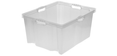 Opbergdoos 'Franz', 44 liter, transparant-naturel
