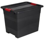 Opbergbox 'Eckhart', 83 liter, grafiet/rood