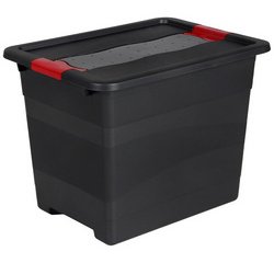 Boîte de rangement 'eckhart', 83 L, graphite/rouge