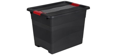 Opbergbox 'Eckhart', 83 liter, grafiet/rood
