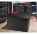 Opbergdoos 'Eckhart', 24 liter, grafiet/rood