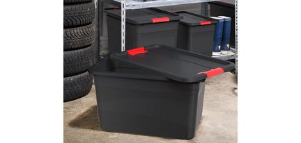 Opbergdoos 'Eckhart', 24 liter, grafiet/rood