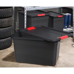 Opbergdoos 'Eckhart', 24 liter, grafiet/rood
