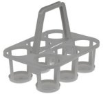 Flessendrager met 6 vakken, PP