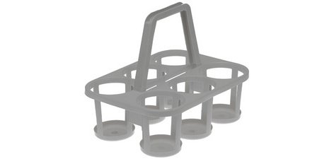 Flessendrager met 6 vakken, PP