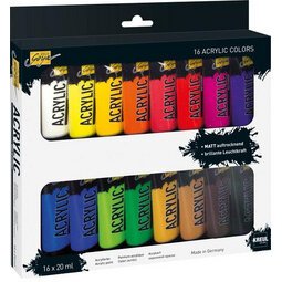 Peinture acrylique SOLO Goya Acrylic, 20 ml, kit de 16