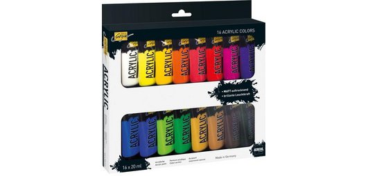 Peinture acrylique SOLO Goya Acrylic, 20 ml, kit de 16