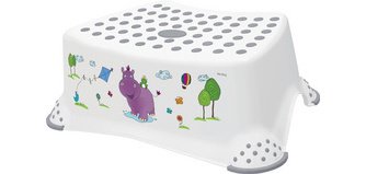 Marchepied 'tomek hippo', avec impression, blanc