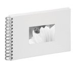 Album photos à spirale, reliure en lin, blanc