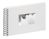 Spiraal fotoalbum, linnen kaft, wit