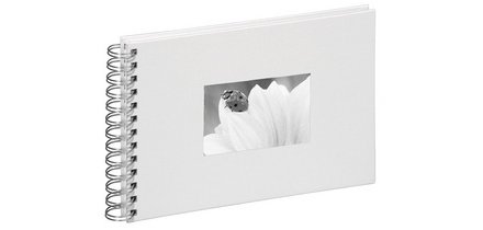 Album photos à spirale, reliure en lin, blanc