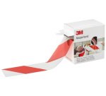 Bande de chantier, rouge / blanc, non adhésif, 70 mm x 100 m