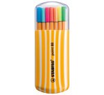 Feutre à pointe fine point 88, étui rayé fluo de 20