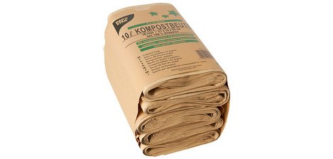 Kompostierbare Beutel, 10 Liter, braun
