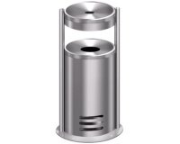 Cendrier extérieur sur socle tec-art, rond, argent
