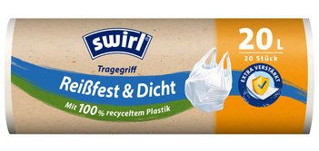 Sac poubelle, avec poignées, 20 litres, blanc