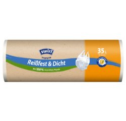 Sac poubelle, avec poignées, 35 litres, blanc