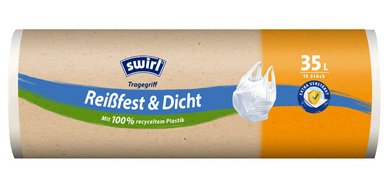 Sac poubelle, avec poignées, 35 litres, blanc