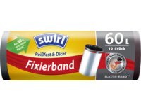 Sac poubelle, avec bande de fixation, 35 litres, noir