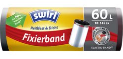 Trash bag, with fastening strap, 35 liters, black