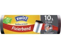 Vuilniszak, met bevestigingsband, 10 liter, zwart