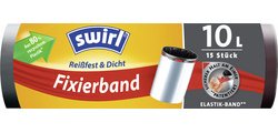 Garbage bag, with fastening band, 10 liters, black