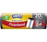 Sac poubelle, avec bande de fixation, 20 litres, noir