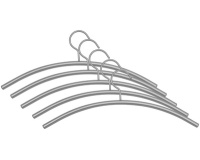 Cintre en acier pour vêtements, gris argent