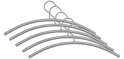 Cintre en acier pour vêtements, gris argent