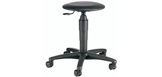 Tabouret pivotant 'TEC 60 Skai', noir