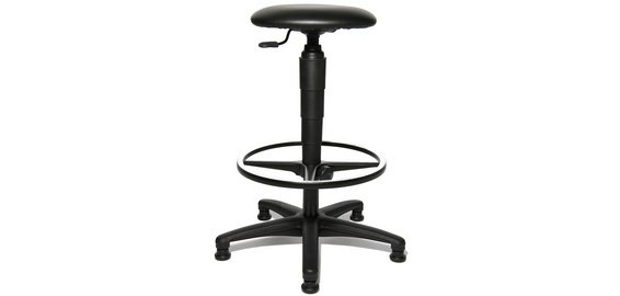 Tabouret pivotant 'TEC 60 Skai Counter', noir