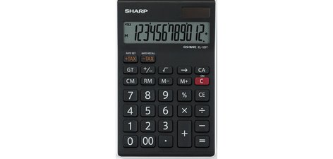 SHARP Calculatrice de bureau EL-125 TWH, solaire/pile