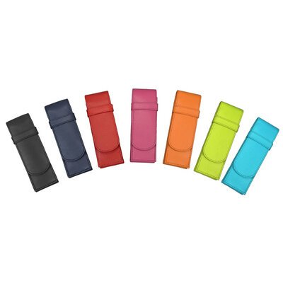 Etui pour stylos, pour 2 stylos, cuir, turquoise