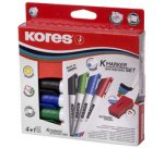 Kit de marqueurs pour tableau blanc, 4 marqueurs +