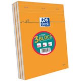 Bloc-notes, A4, quadrillé, 80 feuilles, lot de 3