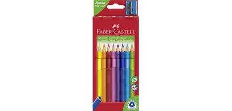 FABER-CASTELL Jumbo Triangular Colored Pencils, 10 Case