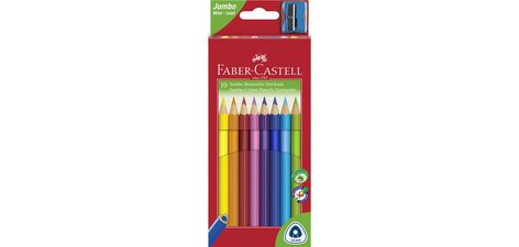 FABER-CASTELL Crayons de couleur Jumbo triangulaire, 10 étui
