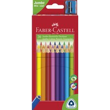 FABER-CASTELL Crayons de couleur Jumbo triangulaire, 20 étui