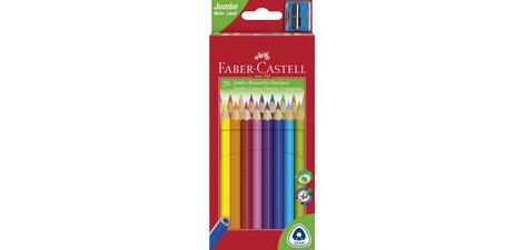 FABER-CASTELL Crayons de couleur Jumbo triangulaire, 20 étui